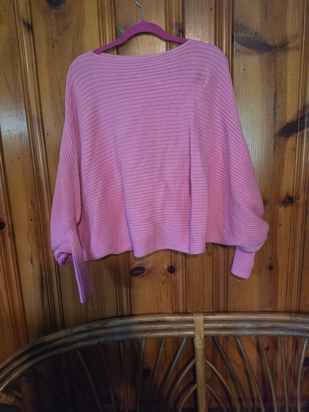 Off-Shoulder Ribbed Knit Sweater - Pink - Picture 12 of 12